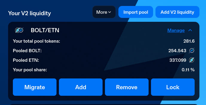 V2 Pools Page