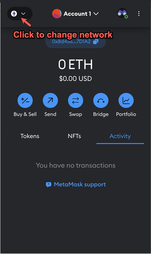 MetaMask Step 1